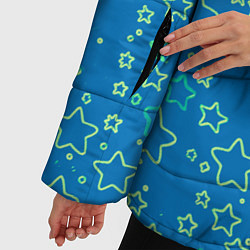 Куртка зимняя женская Маленькие звёздочки голубой, цвет: 3D-светло-серый — фото 2