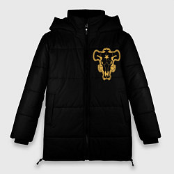 Куртка зимняя женская Чёрный клевер - форма быка, цвет: 3D-светло-серый
