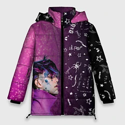 Куртка зимняя женская Лил Пип тату фиолетовый, цвет: 3D-черный
