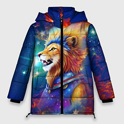 Куртка зимняя женская Космический лев - неоновое свечение, цвет: 3D-красный
