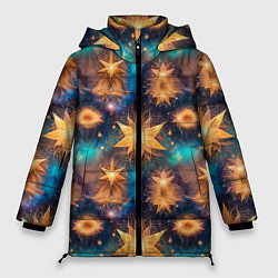 Куртка зимняя женская Фантастические звезды узор, цвет: 3D-светло-серый