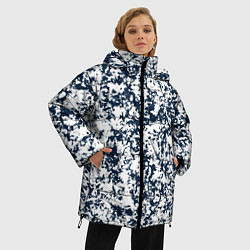 Куртка зимняя женская Текстура тёмно-синий пятнистый, цвет: 3D-черный — фото 2