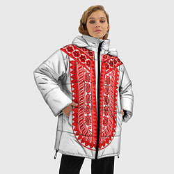 Куртка зимняя женская Красная славянская вышиванка, цвет: 3D-черный — фото 2