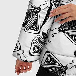 Куртка зимняя женская Butterflies - gothic pattern, цвет: 3D-черный — фото 2