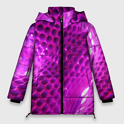 Куртка зимняя женская Розовые объемные соты, цвет: 3D-светло-серый