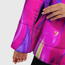 Куртка зимняя женская Pink blue texture, цвет: 3D-черный — фото 2