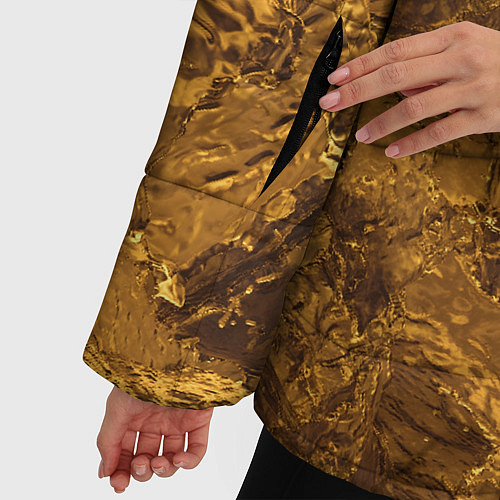 Женская зимняя куртка Текстура золота / 3D-Светло-серый – фото 5