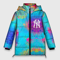 Куртка зимняя женская New York Yankees - baseball team - logo, цвет: 3D-черный
