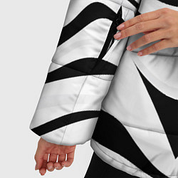 Куртка зимняя женская Анималистическая абстракция зебры, цвет: 3D-светло-серый — фото 2