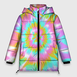 Куртка зимняя женская Tie-Dye кислотный в стиле барби, цвет: 3D-светло-серый
