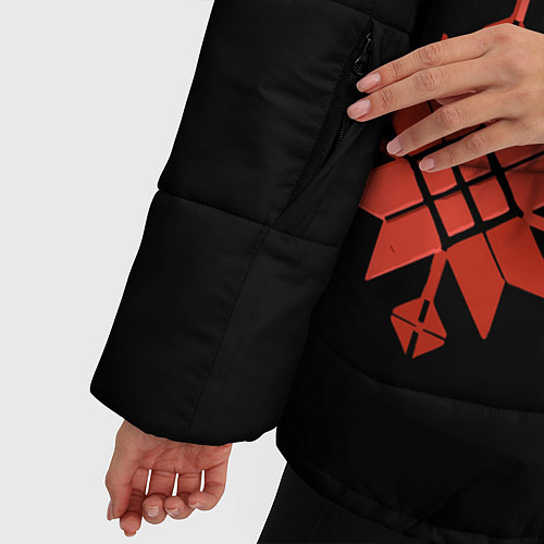Женская зимняя куртка Удмуртский - вертикаль black 2 / 3D-Светло-серый – фото 5