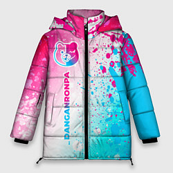 Куртка зимняя женская Danganronpa neon gradient style: по-вертикали, цвет: 3D-черный