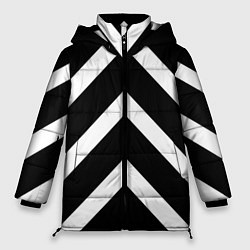 Куртка зимняя женская Черно-белые полoсы, цвет: 3D-черный