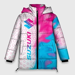 Куртка зимняя женская Suzuki neon gradient style: по-вертикали, цвет: 3D-черный