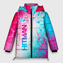 Куртка зимняя женская Hitman neon gradient style: по-вертикали, цвет: 3D-черный