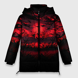 Куртка зимняя женская Стая ворон, цвет: 3D-светло-серый