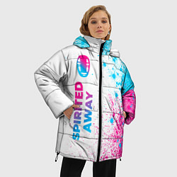 Куртка зимняя женская Spirited Away neon gradient style: по-вертикали, цвет: 3D-черный — фото 2