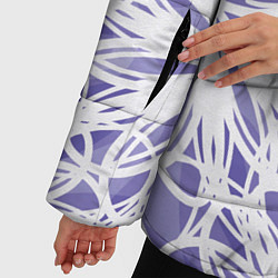 Куртка зимняя женская Стилизованные цветы абстракция, цвет: 3D-светло-серый — фото 2