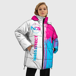 Куртка зимняя женская Mass Effect neon gradient style: по-вертикали, цвет: 3D-черный — фото 2