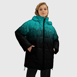 Куртка зимняя женская Градиент бирюзово-чёрный, цвет: 3D-черный — фото 2