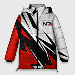 Куртка зимняя женская N7 mass effect - white and red, цвет: 3D-черный