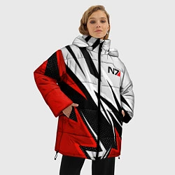 Куртка зимняя женская N7 mass effect - white and red, цвет: 3D-светло-серый — фото 2