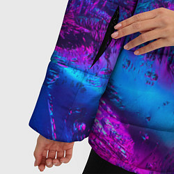 Куртка зимняя женская Неоновая абстракция синий и розовый, цвет: 3D-светло-серый — фото 2