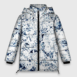 Куртка зимняя женская Паттерн ледяные вершины гор, цвет: 3D-светло-серый