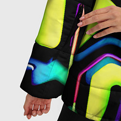 Куртка зимняя женская Mirror abstract composition - неон, цвет: 3D-светло-серый — фото 2