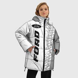 Куртка зимняя женская Ford speed на светлом фоне со следами шин: по-верт, цвет: 3D-черный — фото 2