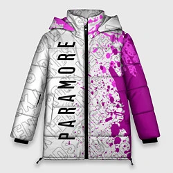 Куртка зимняя женская Paramore rock legends: по-вертикали, цвет: 3D-черный