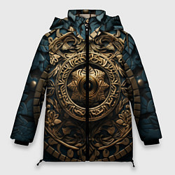 Куртка зимняя женская Орнамент в кельтском стиле, цвет: 3D-светло-серый