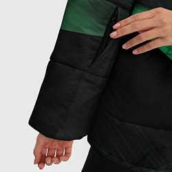 Куртка зимняя женская Зеленые квадратные плиты, цвет: 3D-черный — фото 2