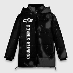 Куртка зимняя женская Counter-Strike 2 glitch на темном фоне по-вертикал, цвет: 3D-черный