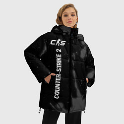 Куртка зимняя женская Counter-Strike 2 glitch на темном фоне по-вертикал, цвет: 3D-черный — фото 2