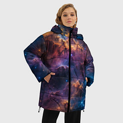 Куртка зимняя женская Космическая туманность, цвет: 3D-черный — фото 2
