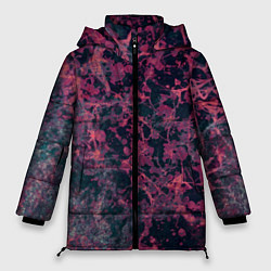 Куртка зимняя женская Абстракция - аметистовый ирис, цвет: 3D-красный