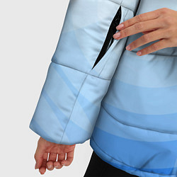 Куртка зимняя женская Абстракция с голубыми кругами, цвет: 3D-черный — фото 2