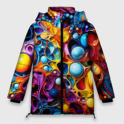 Куртка зимняя женская Космическая фантазия, цвет: 3D-черный