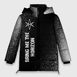 Куртка зимняя женская Bring Me the Horizon glitch на темном фоне по-верт, цвет: 3D-черный