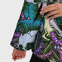 Куртка зимняя женская Череп панк паттерн, цвет: 3D-светло-серый — фото 2