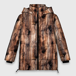 Куртка зимняя женская Старые доски, цвет: 3D-светло-серый