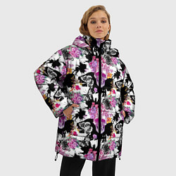 Куртка зимняя женская Череп бохо, цвет: 3D-черный — фото 2