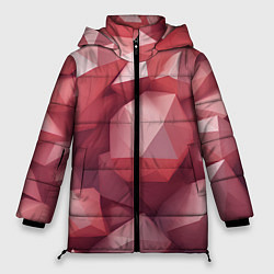 Куртка зимняя женская Розовые полигоны, цвет: 3D-светло-серый