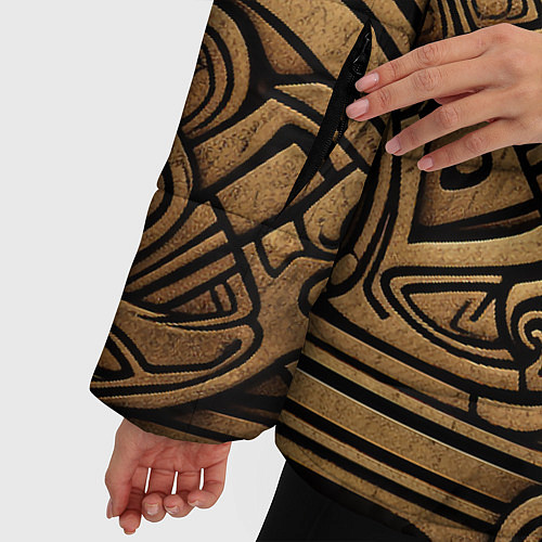 Женская зимняя куртка Орнамент в стиле викингов / 3D-Светло-серый – фото 5