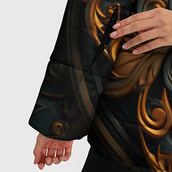 Куртка зимняя женская Круглый орнамент в викингском стиле, цвет: 3D-красный — фото 2