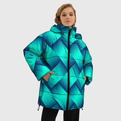 Куртка зимняя женская Бирюзовое переплетение, цвет: 3D-красный — фото 2