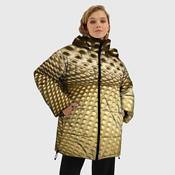 Куртка зимняя женская Золотая сетка абстракция, цвет: 3D-черный — фото 2