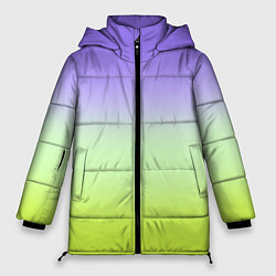 Куртка зимняя женская Фиолетовый мятный и желто-зеленый градиент, цвет: 3D-черный