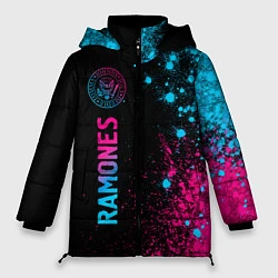 Куртка зимняя женская Ramones - neon gradient по-вертикали, цвет: 3D-черный